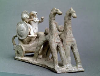 Char et chevaux, de la tombe de la princesse Nefertiabet, Ancien Empire